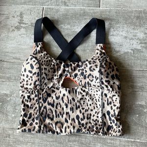 Blue life cheetah/leopard workout crop top